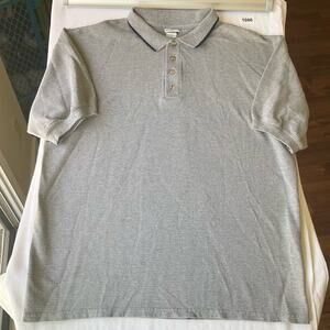 Anchor Blue Men’s Short Sleeve Polo Shirt Size L, Gray Stripes, Pretty Thick